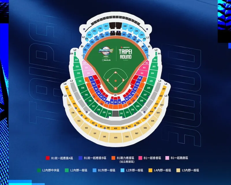 世界十二強棒球錦標賽巨蛋球場票價